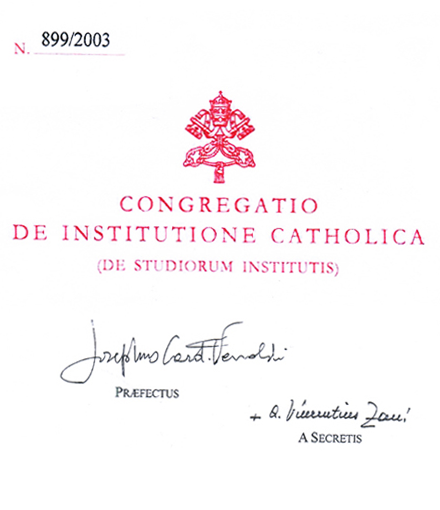 Renouvellement pour cinq ans de l’agrégation de la faculté du Droit Canonique à l’Université Pontificale du Latran