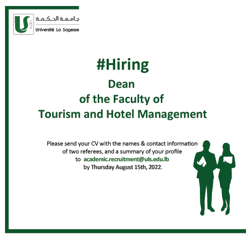 Hiring Dean of the Faculty of Tourism and Hotel Management